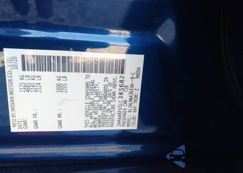 2020 Nissan Maxima Platinum Xtronic Cvt z USA, uszkodzony, nr VIN 1N4AA6FV1LC385682